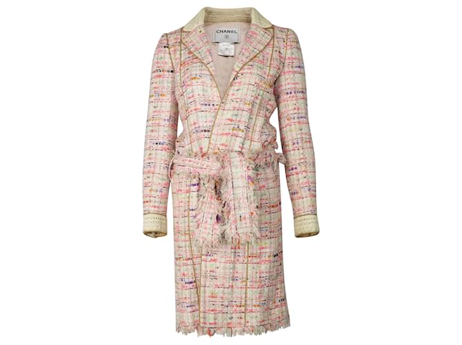 Chanel Tweed Coat in Multicolor Cotton Multiple colors  ref.490394