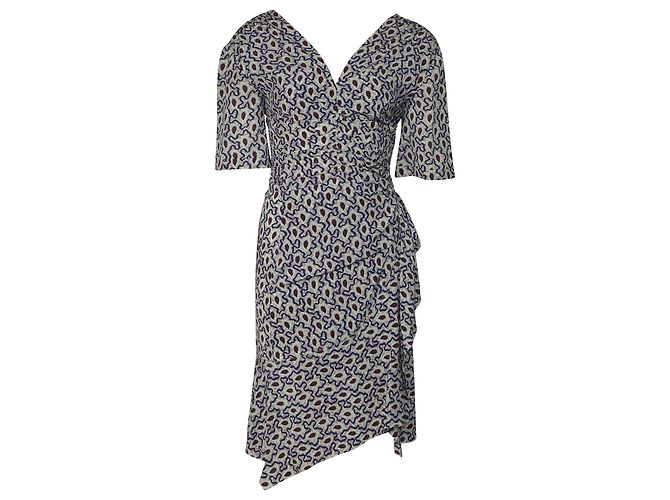 Isabel Marant Arodie Wrap-Effect Printed Dress in Multicolor Silk
