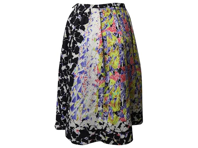 Peter Pilotto Textured Abstract A-Line Skirt in Multicolor Silk Multiple colors  ref.490515