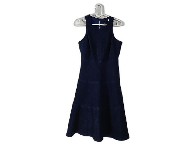 Vestido de algodón azul Banana Republic