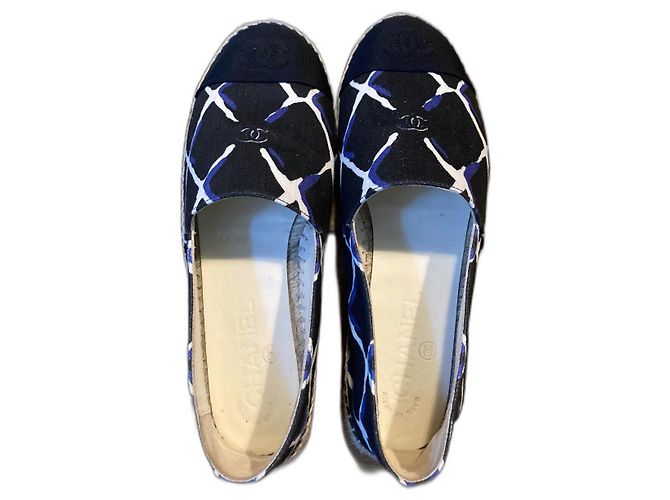 Chanel espadrilles Black Blue