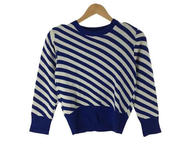 Used] DRIES VAN NOTEN Sweater (thin) / S / cotton / blue / border