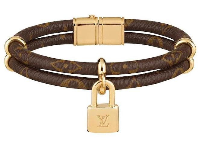 Louis Vuitton, Jewelry, Lvmonogrampadlock Bracelet Louis Vuitton Double  Wrap Leather Bracelet