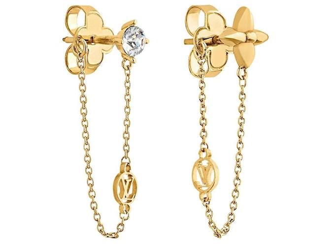 Louis Vuitton Boucles d'oreilles LV Métal Doré  ref.491334