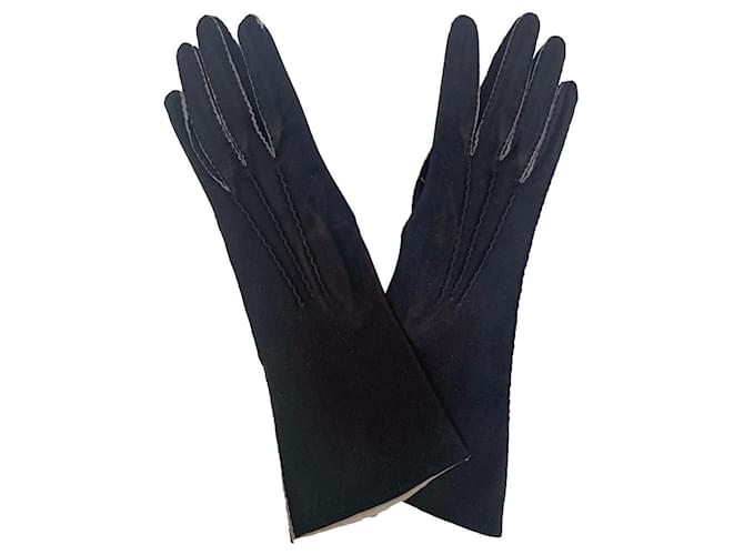 Hermès Gloves Dark brown Suede  ref.491336
