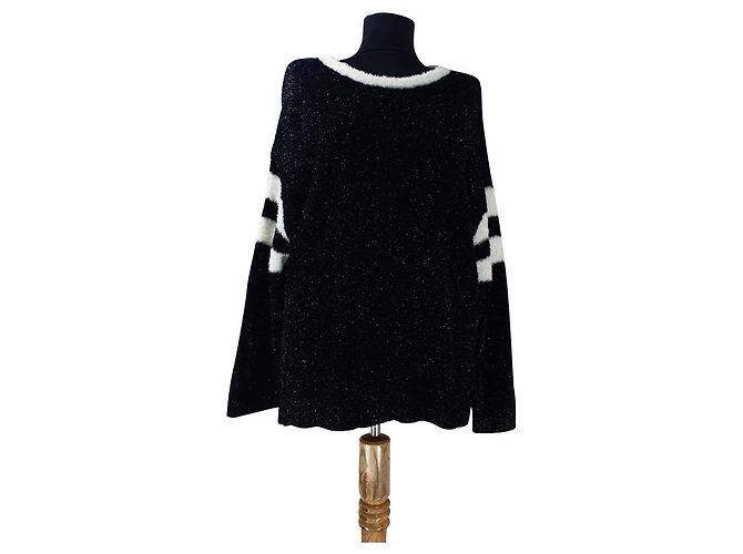 Pull Mads Norgaard Coma Noir Blanc