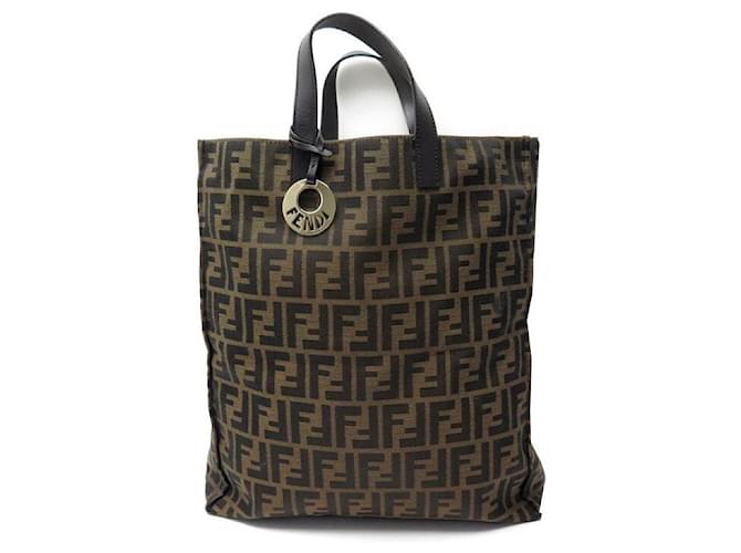 Fendi handbag 8BH173 CABAS SHOPPING TOTE BAG IN BROWN CANVAS Cloth  ref.491405