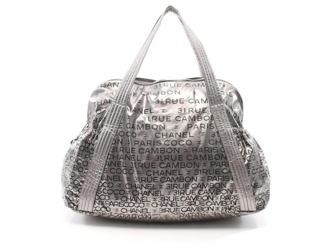 [Usato] Chanel CHANEL Unlimited Borsa a tracolla Tote Bag Tela rivestita Argento Nero Argento Metallo Raccordi  ref.491580