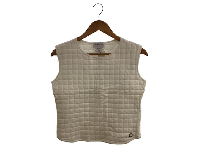 Chanel / Cotton Quilted Pull Vest / 44 / Cotton / White ref.491677 - Joli  Closet