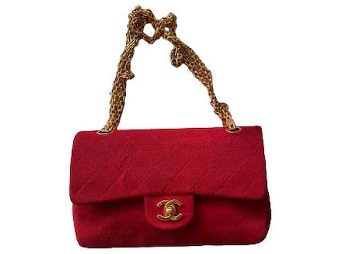 Classique Chanel TIMELESS Toile Rouge  ref.491806
