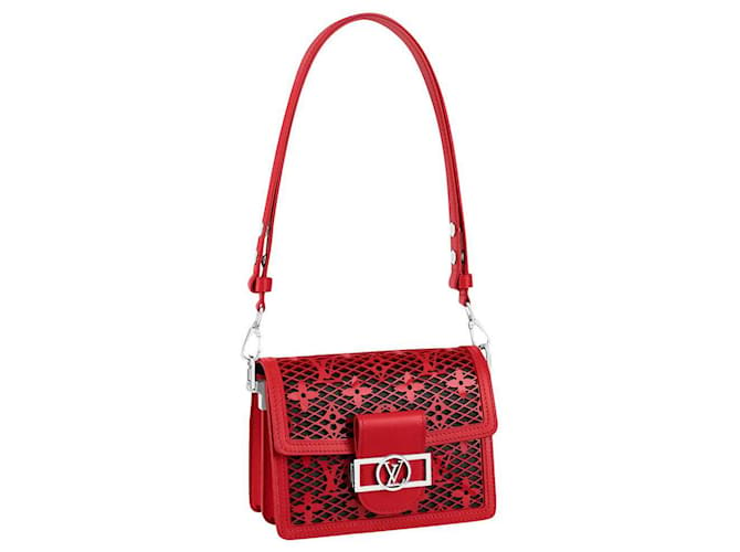 Louis Vuitton Mini sac LV Dauphine rouge Cuir  ref.491926