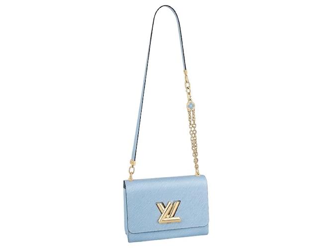 Louis Vuitton Sac à main LV Twist MM bleu Cuir Bleu clair  ref.491928