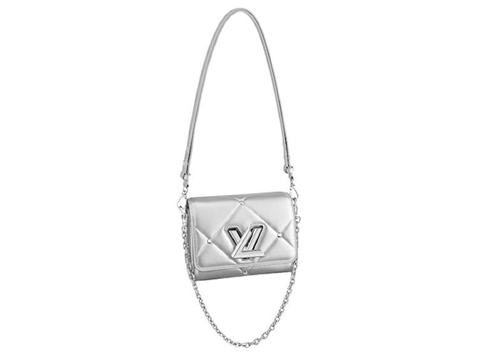 Louis Vuitton Silver Epi Twist Crossbody Bag Silvery Leather ref