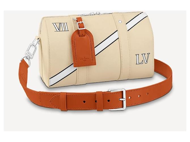 Louis Vuitton LV City Keepall-Tasche Beige Leder  ref.492157