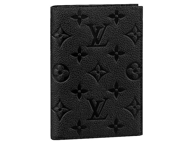 Louis Vuitton Couverture de passeport LV neuf Cuir Noir  ref.492176