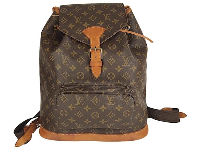 Louis Vuitton Montsouris backpack Brown Cloth ref.492235 - Joli Closet