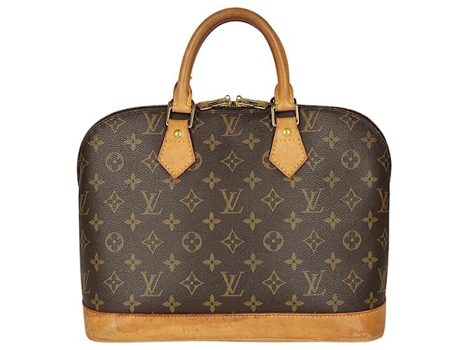 Louis Vuitton Alma handbag Brown Cloth  ref.492286
