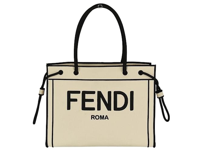 Fendi borsa shopper Primavera/Estate 2020 Bianco Tela  ref.492348