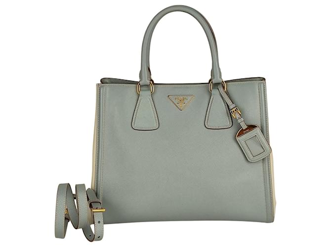 Prada Bucket Bag Saffiano Leather Gold-tone White in Saffiano Leather with  Gold-tone - US