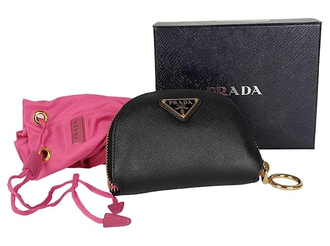 Prada removable “Trick” clutch bag in saffiano leather and nylon Black  ref.492405