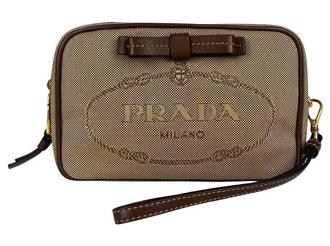 Pochette à logo Prada Jacquard
