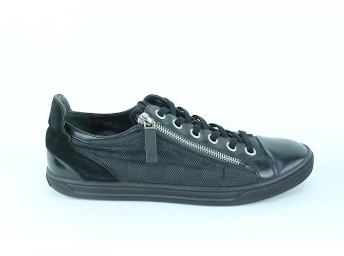 Louis Vuitton de los hombres 7 EE. UU. Damier Graphite Nylon Punchy Low Top Sneaker  ref.492495