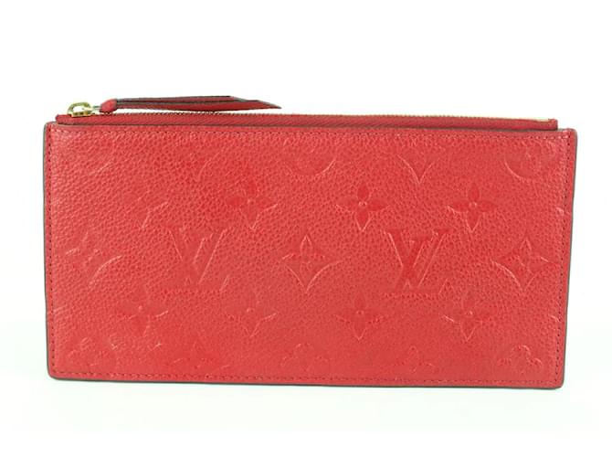 Louis Vuitton Red Leather Monogram Empreinte Felicie Zip Pouch Insert Case  ref.492502