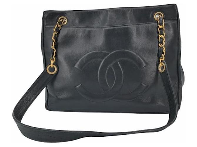 Used] Chanel / CHANEL Coco Mark Chain Bag Shoulder Bag Tote Bag Black  Lambskin ref.492604 - Joli Closet