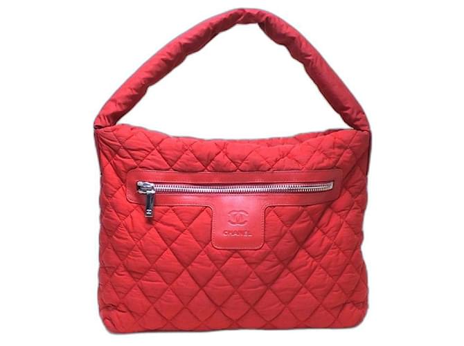 [Used] CHANEL Chanel Coco Cocoon Small Tote Bag Red Leather  ref.492610