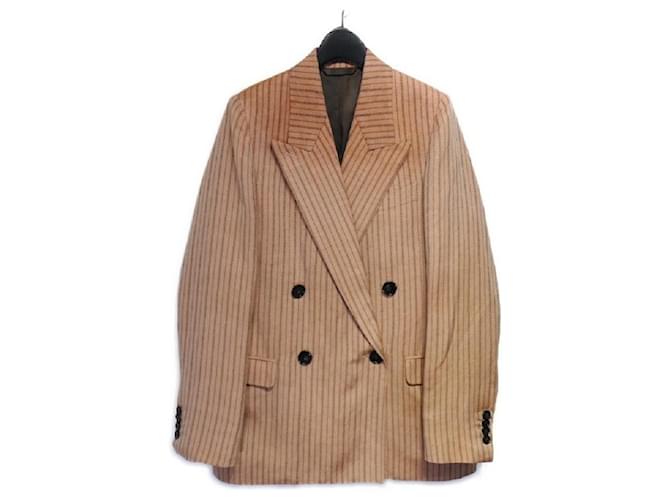 [Used] ACNE STUDIOS Striped tailored jacket pink Size: 34 Linen  ref.492632