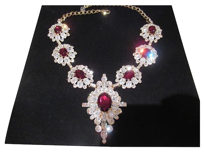 Dsquared2 collar de cristal de la reina María Gold hardware  ref.492915