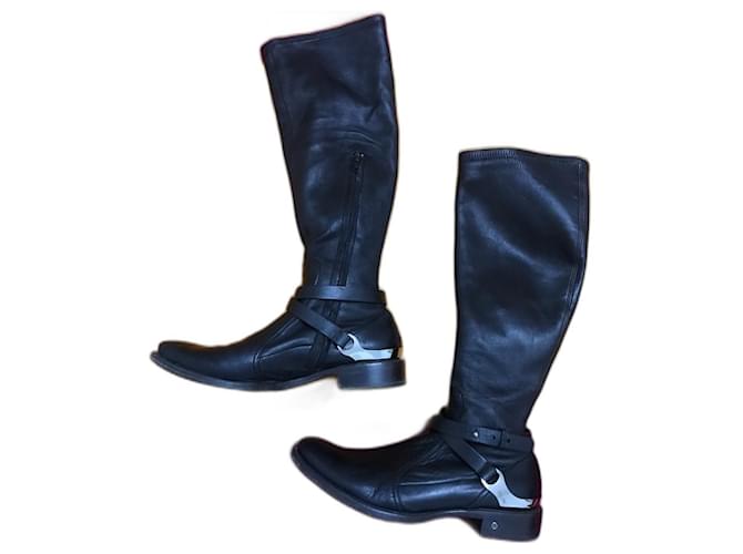 Céline Boots Celine Black Leather  ref.493132