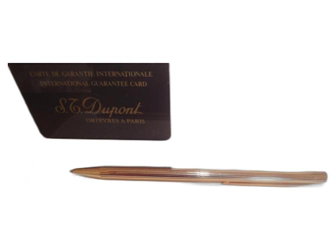 St Dupont ballpoint pen with clip Gold hardware Gold-plated  ref.493165