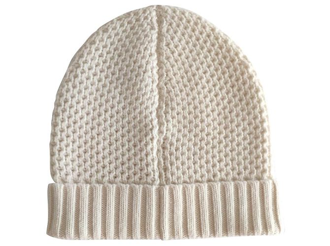 PRADA CREAM CASHMERE & WOOL HAT
