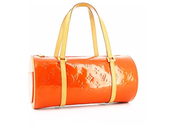 Papillon patent leather handbag Louis Vuitton Yellow in Patent