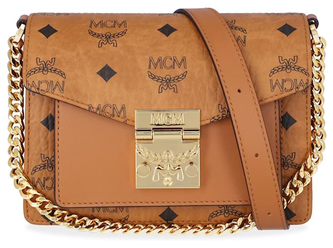 MCM Small Leather and Canvas Patricia Visetos Satchel