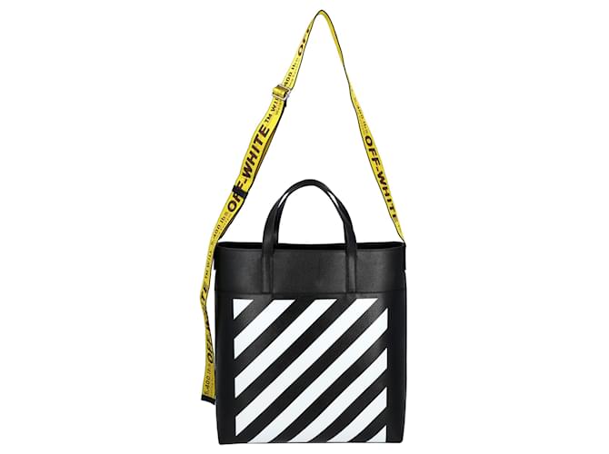 Off-White Logo-Print Shoulder Bag Black/Yellow