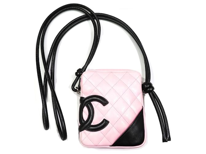 CHANEL, Bags, Chanel Cambon Nude Pink Black Cc Leather Tote Shoulder Bag