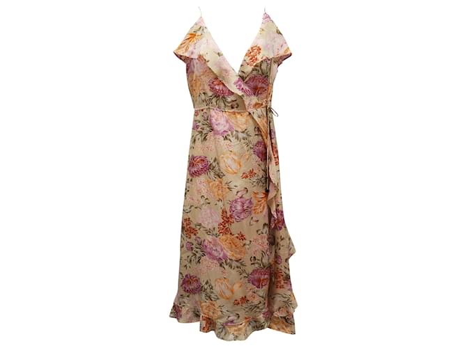 Zimmermann Wrap Dress in Floral Silk Python print  ref.493668