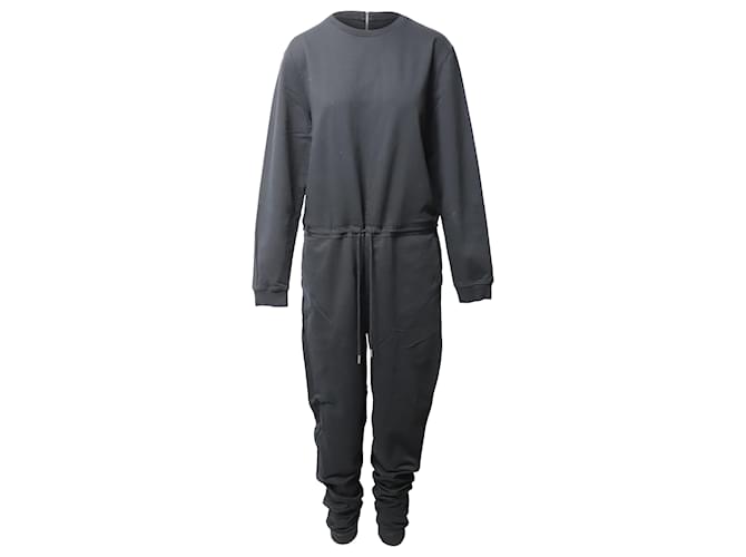 Autre Marque Ninety Percent Long-Sleeve Jumpsuit in Black Organic Cotton  ref.493791