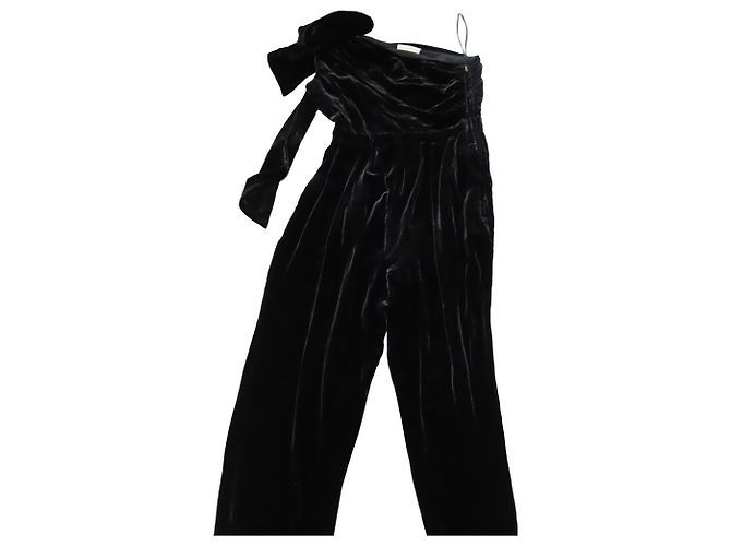 Ulla Johnson Tess One-Shoulder-Jumpsuit aus schwarzem Samt
