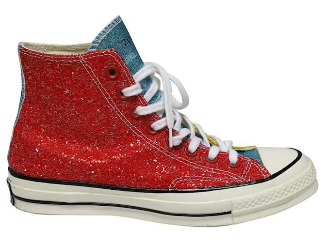JW Anderson X Converse Chuck 70 High-Top-Sneakers in mehrfarbigem Glitzer Mehrfarben  ref.493815