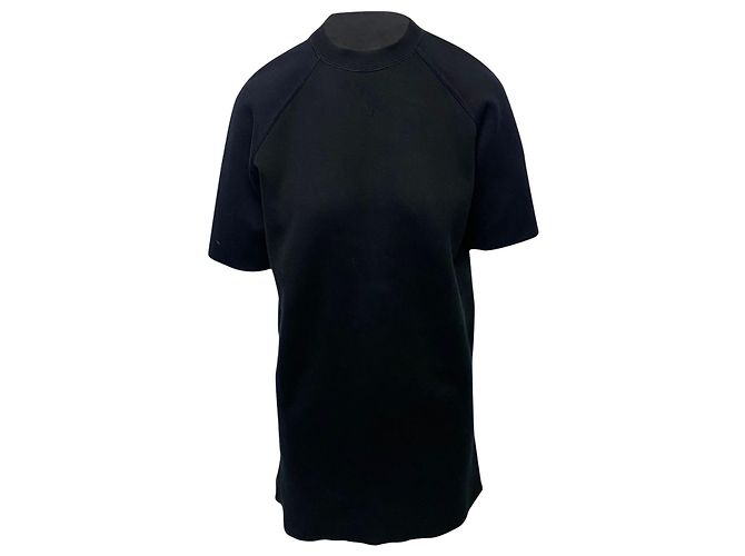 Louis Vuitton Vestido Camisa com Enfeites em Algodão Preto