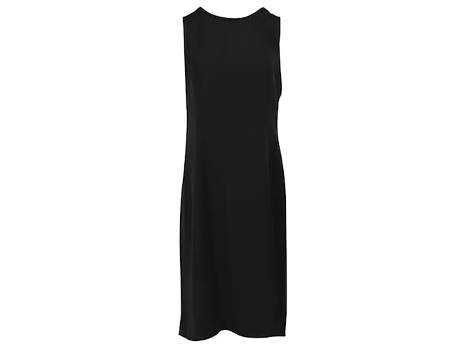 Armani Collezioni Sleeveless Midi Dress in Black Crepe Acetate ref