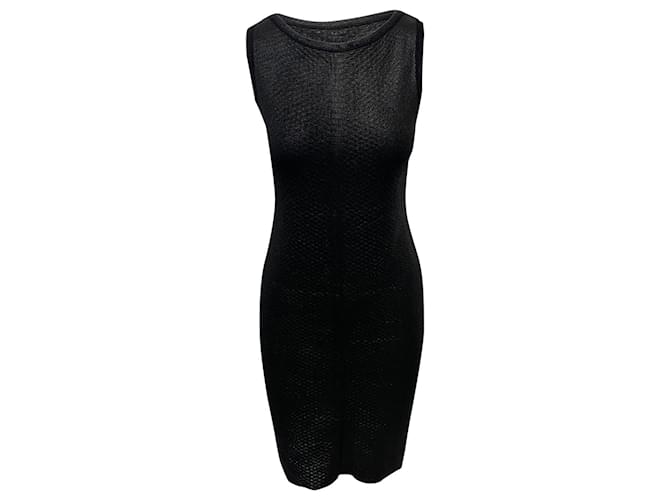 Gucci Sleeveless Knit Midi Dress in Black Silk  ref.493824