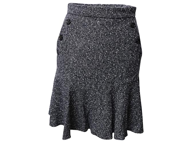 Max Mara Flared Hem Skirt in Grey Wool  ref.493850