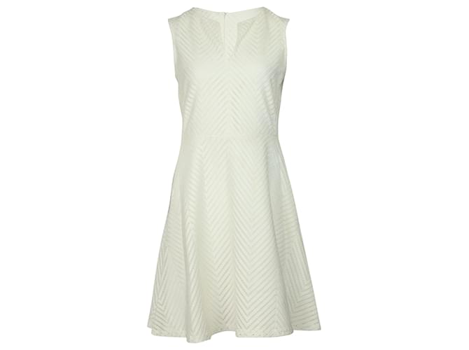 Tory Burch Chevron Mesh Dress in White Nylon Polyamide  ref.493903