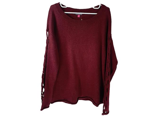 Vince Camuto Knitwear Dark red Cotton Polyester Acrylic  ref.494270