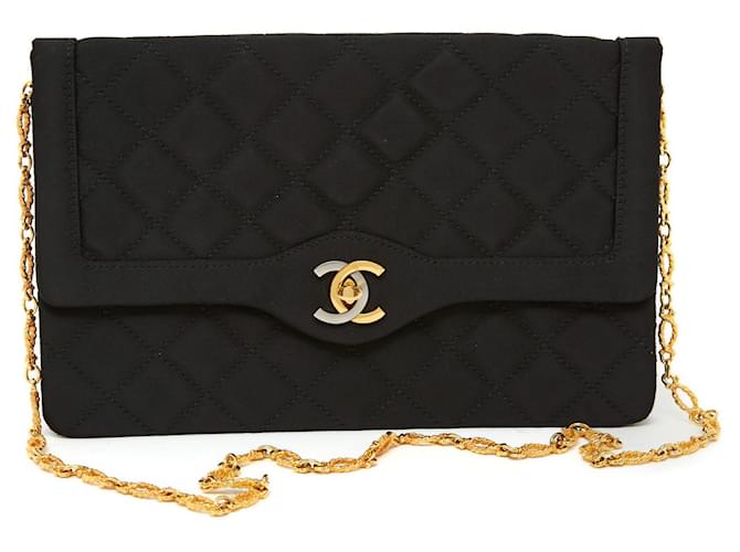 Chanel 96 TIMELESS CLASSIC HAUTE COUTURE CLUTCH Black Silk  ref.494277