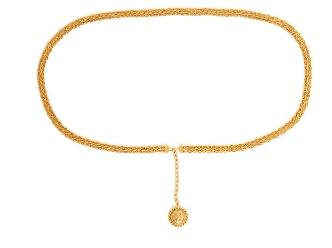 Chanel T80 DOUBLE CHAIN INTERLACED Doré